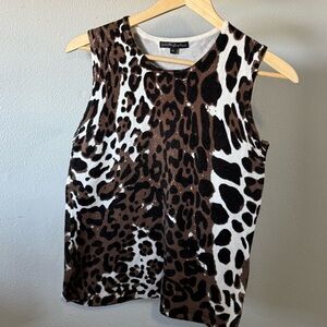 Pierri New York Brown and Black Animal Print Tank Top